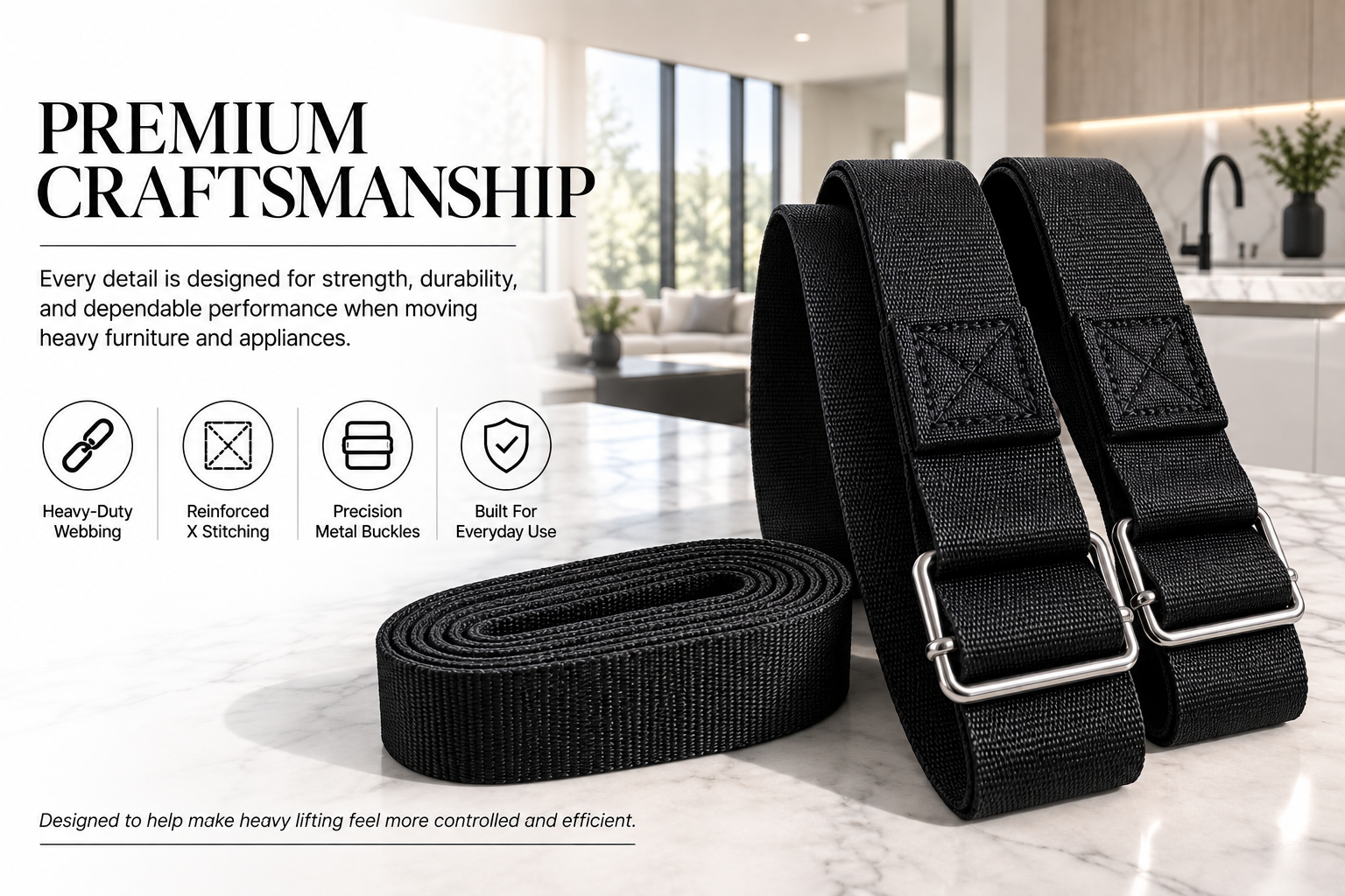 Velqura Premium Furniture Moving Straps | Lift Heavy Furniture With Confidence