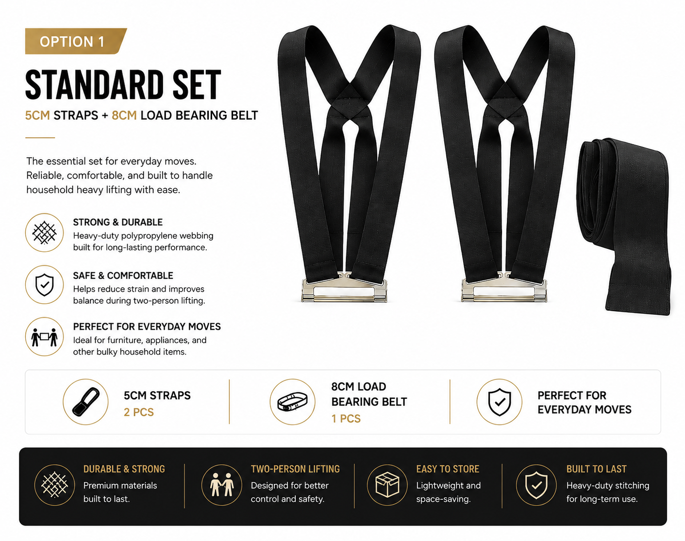 Velqura Premium Furniture Moving Straps | Lift Heavy Furniture With Confidence